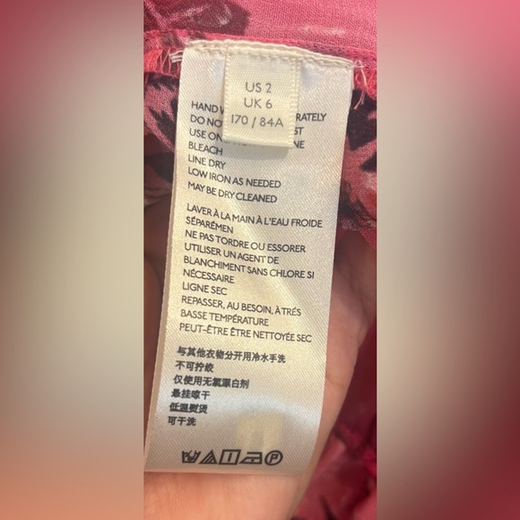 Anthropologie Ombre Pink & Cream Floral Chiffon Dress – Size 2 - Picture 8 of 8